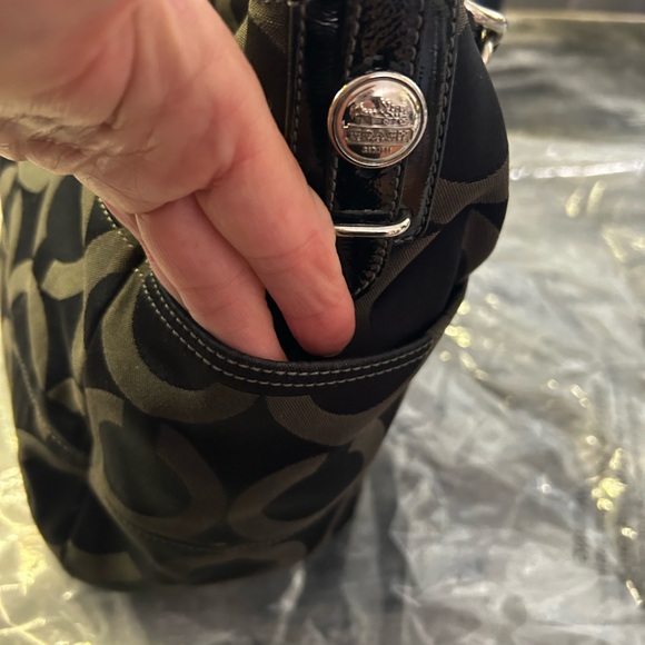 Coach Black and Dark Brown  OC Signature Shoulder Bag - Picture 4 of 8